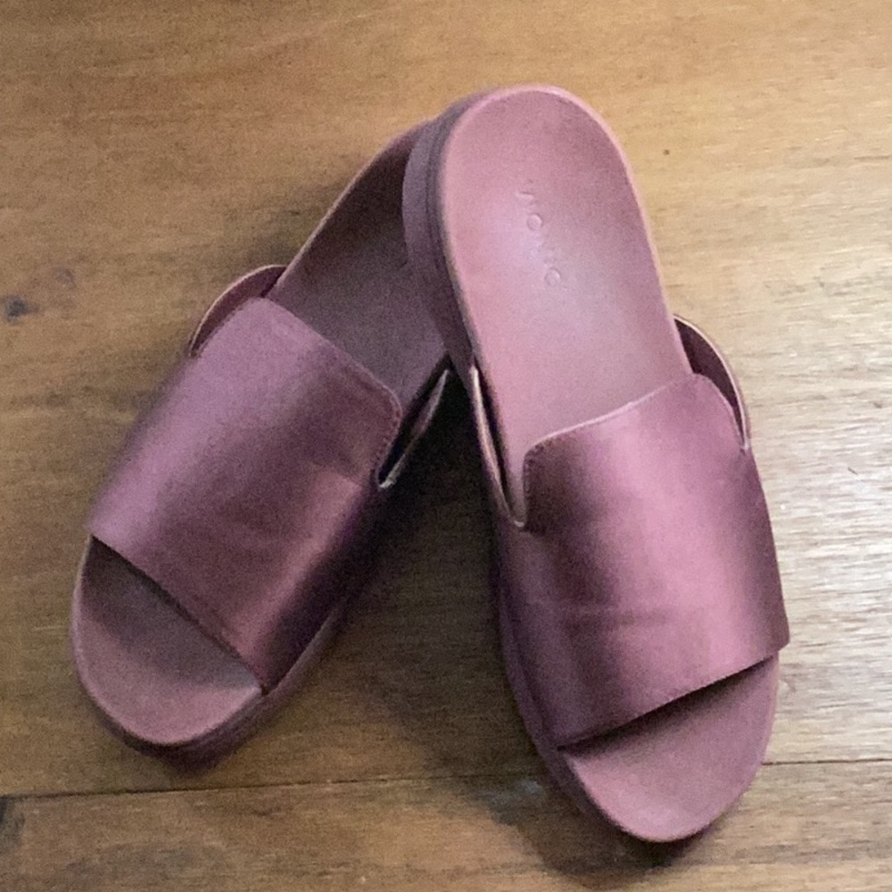 Vionic Monica Women's Wedge Slide Orthotic Sandal Crushed Berry Pink